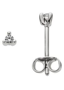 Firetti Damen Paar Ohrstecker "Schmuck Geschenk Gold 333 Ohrschmuck Dreieck Solitär", 0,04 ct P2 = erkennbare Einschlüsse, Weißgold 333-Diamanten,