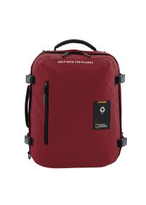 Cityrucksack "OCEAN", National Geographic, rot, Kunstfaser, klassisch, Rucksäcke, Hergestellt aus recycelten PET-Flaschen