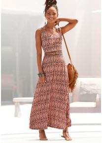 Lascana Damen Maxikleid, bunt, modisch, Gr. 34, bedruckt, ethno, Jersey, Obermaterial: 100% Viskose, Kleider, mit Ethnoprint und verstellbaren