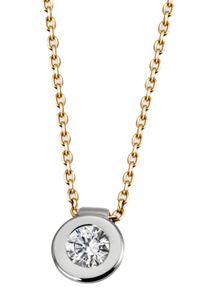 Firetti Damen Kette mit Anhänger "Schmuck Geschenk Gold 585 Halsschmuck Halskette Goldkette Ankerkette", 0,07 ct, Gelbgold 585-Weißgold