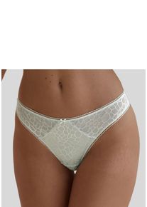 Lascana Damen String "Chiara", Gr. 32, grün, Microtouch, Mesh, Obermaterial: 89% Polyamid, 11% Elasthan, Unterhosen, in graphischem Netz-Muster