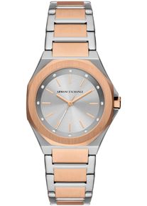 Armani Exchange Damen Quarzuhr, rosa, Armbanduhren, Armbanduhr, Damenuhr, Edelstahlarmband, Geschenkidee