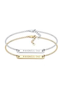 Elli Damen Armband Set "Infinity Freundschaft Set Bi-Color Silber", 17cm, ohne Stein, Silber 925 (Sterlingsilber), silber, Silber 925