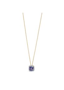Vivance Damen Kette mit Anhänger "585/- Gelbgold bicolor mit Tansanit und Brillanten", 46cm, 0,109 ct, Gold, L: 46cm B: 10.0mm, gelb, Gold, B:10.0mm,
