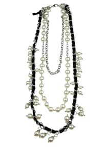 Damen Lange Kette "Athina", beige, Basic, Collezione Alessandro, PTFE-Kunststoff, Halsketten, 3-reihige Kette
