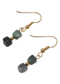 Firetti Damen Paar Ohrhänger "Schmuck Geschenk Ohrschmuck Ohrhaken Edelstein Farbstein Smaragd", Messing, gold, Messing, Ohrringe, Made in Germany -