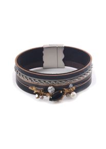 Damen Armband "Kaya", schwarz, Collezione Alessandro, Leder, Armbänder