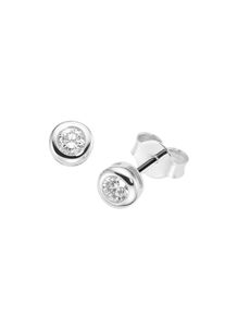 Luigi Merano Damen Paar Ohrstecker "mit Brillanten in Zargenfassung, Gold 585", LR = lupenrein, Weißgold 585, weiß, Weißgold 585, Ohrringe