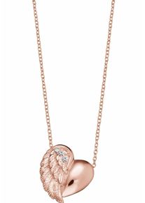 Engelsrufer Damen Kette mit Anhänger "Little magic, KETTE HERZFLÜGEL ROSÈ PLATED, ERN-LILHEARTWING-R", Silber 925 (Sterlingsilber), L: 44cm, rosa,
