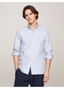 Tommy Hilfiger Herren Langarmhemd "HERITAGE OXFORD STRIPE RF SHIRT", blau, casual, Gr. XXL, gestreift, Web, Obermaterial: 100% Baumwolle, Hemden