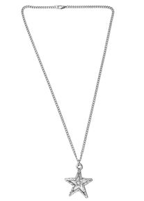 Damen Lange Kette "Stern", silber, Basic, Collezione Alessandro, Metall, Halsketten, mit kleinem und großem Sternanhänger