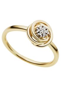 Firetti Damen Diamantring "Schmuck Geschenk Gold 333 Damenring Goldring Diamant", 17, 0,05 ct P2 = erkennbare Einschlüsse, Gelbgold 333-Diamanten,