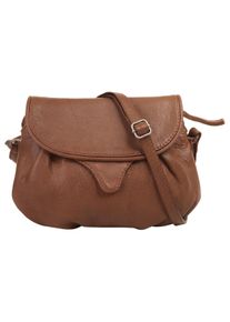 XZONE X-ZONE Damen Umhängetasche, braun, Leder, unifarben, leicht glänzend, Taschen, echt Leder