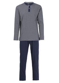 Tom Tailor Herren Pyjama "Nebraska", Gr. 50, blau, Single Jersey, Obermaterial: 100% Baumwolle, gestreift, casual, Homewear-Sets, mit cooler Kombi