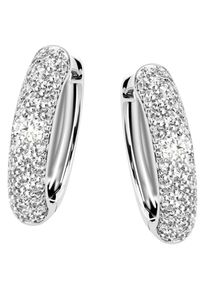Firetti Damen Paar Creolen "Schmuck Geschenk Silber 925 Ohrschmuck Pavé-Optik glitzernd", Silber 925 (Sterlingsilber), silber, Silber 925