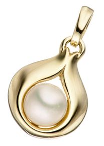 Jobo Damen Perlen-Anhänger "Anhänger Tropfen mit Perle", Gelbgold 333-Perlen, gold, Gelbgold 333, Perlen, Schmuckanhänger, 333 Gold mit einer