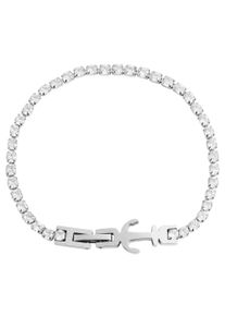 Adelia´s ADELIA ́S Damen Edelstahlarmband "Damen Armband Anker aus Edelstahl mit Strasssteine 17 cm", 17, silber, Armbänder