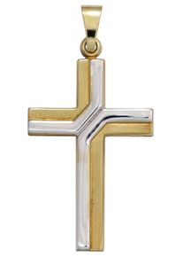 Jobo Damen Kreuz-Anhänger "Anhänger Kreuz", Gelbgold 333, gold, Gelbgold 333, Schmuckanhänger, 333 Gold bicolor