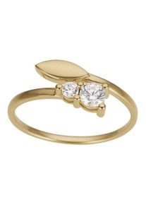 Firetti Damen Goldring "Schmuck Geschenk Gold 333 Verschlungen mit Blatt-Optik", 16, Gelbgold 333, 1,5mm, gold, Gelbgold 333, Fingerringe, mit