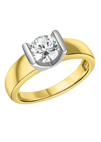 Firetti Damen Fingerring "Schmuck Geschenk Silber 925 Damenring Verlobungsring Solitär", 16, Silber 925 (Sterlingsilber), 3mm, gelb, Silber 925