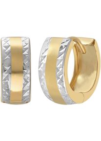 Firetti Damen Paar Creolen "Schmuck Geschenk Gold 375 Ohrschmuck Ohrringe bicolor", Gelbgold 375, gold, Gelbgold 375, Ohrringe
