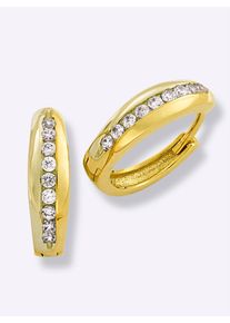 Lady Damen Paar Ohrstecker, Zirkonia ct, Metall, gold, Metall, Ohrringe