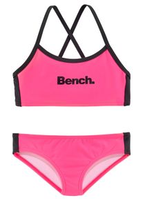 Bench. Kinder Bustier-Bikini, pink, Gr. 122, gestreift, Polyamid, Bikini-Sets, mit gekreuzten Trägern