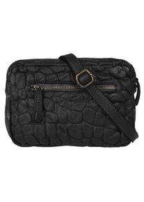 Samantha Look Damen Umhängetasche, schwarz, Leder, Taschen, echt Leder, Made in Italy