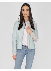 Maze Damen Lederjacke "42021107", blau, Gr. XL, Obermaterial: 100% Lammleder / Innenfutter: 100% Polyester / Ärmelfutter: 100% Polyester, Jacken