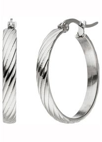 Jobo Damen Paar Creolen, Edelstahl, silber, Edelstahl, Ohrringe, aus Edelstahl 26 mm