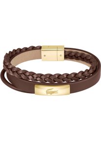 Lacoste Herren Lederarmband "FUSION, 2040317, 2040318", Leder-Edelstahl, bunt, Leder, Edelstahl, Armbänder