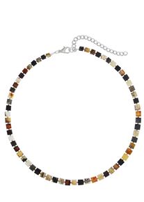 Lady Damen Perlenkette, 45 + 7 Verläng., Glas, braun, Glas, Halsketten
