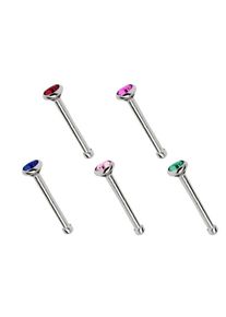 Adelia´s ADELIA ́S Damen Nasenpiercing "Piercing Piercing Nasenpiercing", bunt, modisch, Titan, Piercings, Titan Piercing 5 bunte Nasenstecker im Set mit