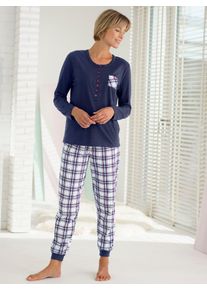 wäschepur WÄSCHEPUR Damen Schlafanzug, Gr. 36, blau, 100% Baumwolle, Homewear-Sets