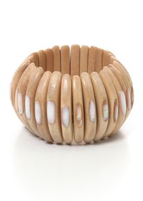 Damen Armband "Olivia", beige, Collezione Alessandro, Holz, Armbänder