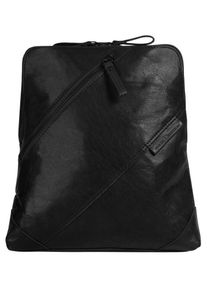 SPIKES & SPARROW Cityrucksack, SPIKES & SPARROW, schwarz, Rindsleder, Leder, Retro, casual, Rucksäcke, echt Leder