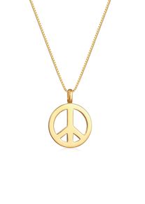 Kuzzoi Herren Lange Kette "Herren Peace Frieden Massiv 925 Silber", 60, ohne Stein, Silber 925 (Sterlingsilber), L: 60cm, gold, Silber 925