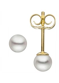 Jobo Damen Paar Ohrstecker "Ohrringe mit Perlen 4,5 mm", Gelbgold 585-Perlen, gelb, Gelbgold 585, Perlen, Ohrringe, 585 Gold