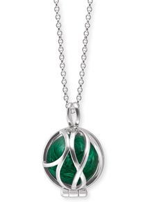 Engelsrufer Damen Kette mit Anhänger "Powerful Stone Malachit, ERN-HEALPARA-ML-XS", XS, Silber 925 (Sterlingsilber), L: 50cm, bunt, Silber 925