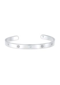 Elli Premium Damen Armreif "Geo Bangle Kreuz Minimal Zirkonia 925 Silber", 16cm,mit Stein, Silber 925 (Sterlingsilber), silber, Silber 925