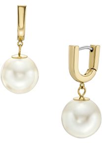 Fossil Damen Paar Creolen "Schmuck Geschenk Edelstahl HERITAGE PEARL D-LINK, JF04730710", Edelstahl-Perlen, gold, Edelstahl, Perlen, Ohrringe, mit