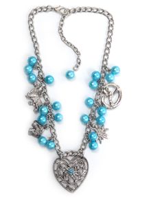 Allgäu Rebell ALLGÄU REBELL Damen Kette mit Anhänger "Waris", blau, Basic, Metall, Halsketten, mit Herz Anhänger