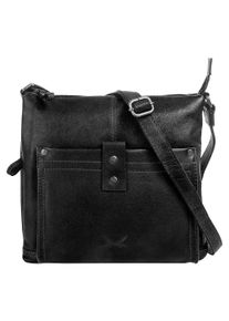 Sansibar Damen Umhängetasche, schwarz, Leder, vintage, Taschen, echt Leder