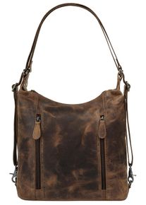 BAGAN Cityrucksack, braun, Rindsleder, Leder, casual, Rucksäcke, echt Leder