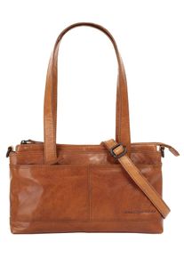 SPIKES & SPARROW Damen Henkeltasche, SPIKES & SPARROW, braun, Leder, unifarben, leicht glänzend, Taschen, echt Leder