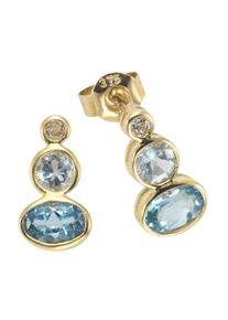 Vivance Damen Paar Ohrstecker "375/- Gelbgold mit Blautopas/Weißtopas", ONE-SIZE, Gold, gelb, Gold, Ohrringe