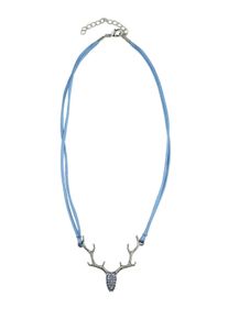 Allgäu Rebell ALLGÄU REBELL Damen Collier "Rosi", blau, Basic, Metall, Halsketten, zweireihiges Satinband