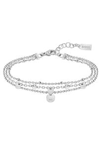 BOSS Damen Armband "Schmuck Edelstahl Armschmuck Ankerkette IRIS", Edelstahl, silber, Edelstahl, Armbänder, mit Glasstein