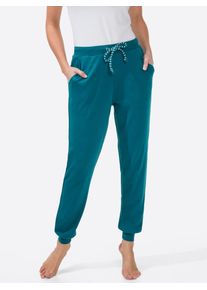 feel good Damen Jogginghose, Gr. 36, blau, 65% Baumwolle, 35% Polyester, unifarben, Hosen
