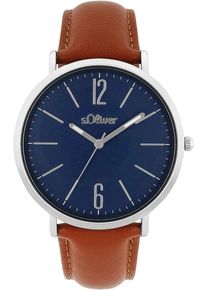 s.Oliver Herren Quarzuhr, braun, Armbanduhren, Armbanduhr, Herrenuhr, Mineralglas, analog